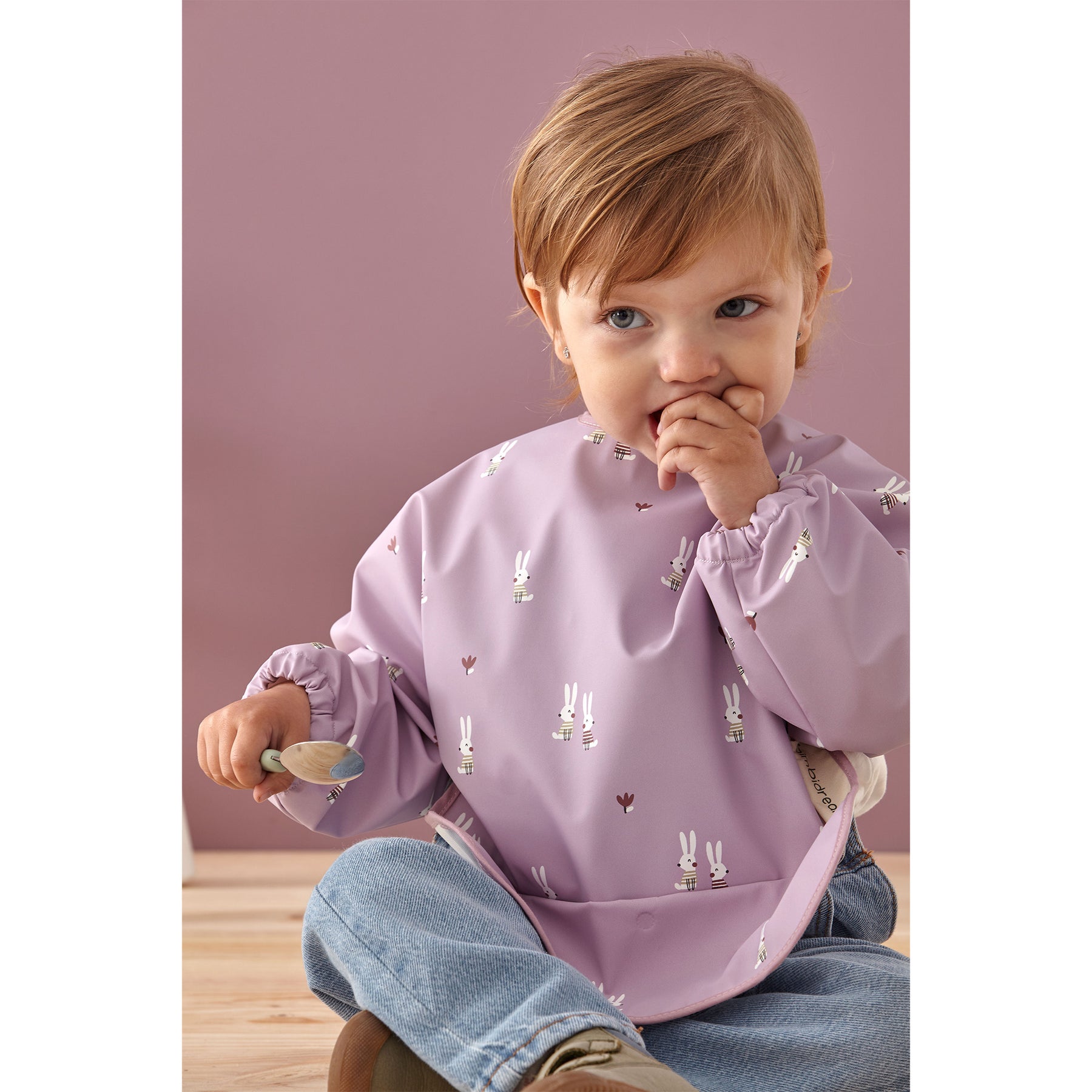 Babero BLW Con Mangas Rosado