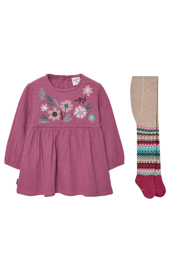 Vestido Muselina y Leotardo Flower Power