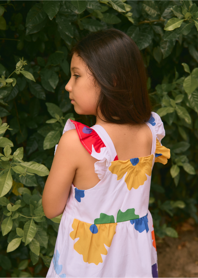 Vestido Arcoíris Flores De Colores