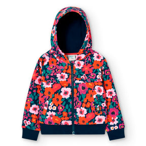 Chaqueta Felpa Flores Pink Boboli