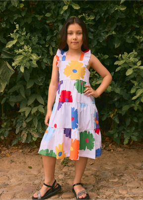 Vestido Arcoíris Flores De Colores