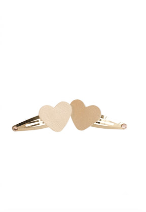 Hebillas corazones dorados x2
