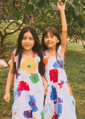 Vestido Arcoíris Flores De Colores
