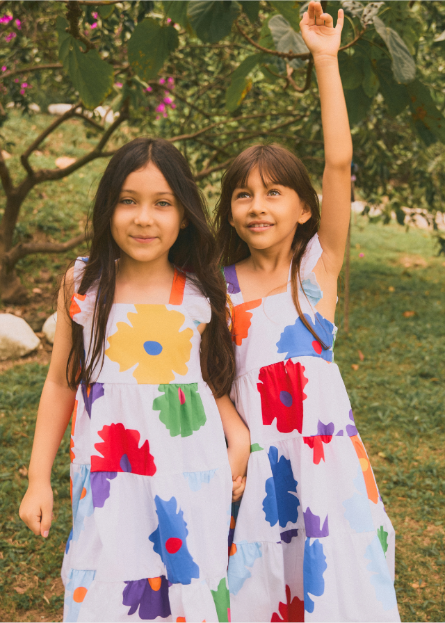 Vestido Arcoíris Flores De Colores