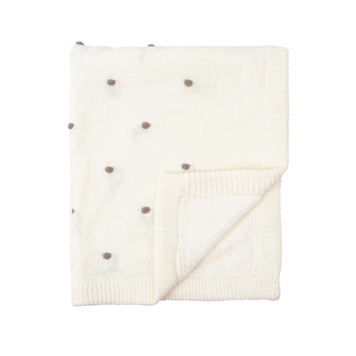 Manta Dots Tricot Blanco