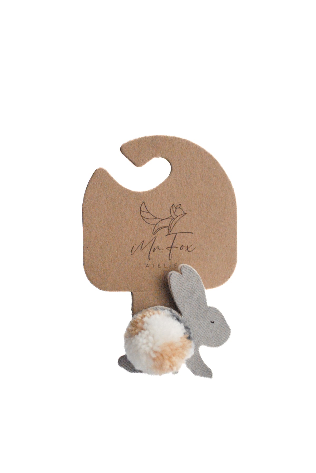 Hebilla Conejo Pompón Gris