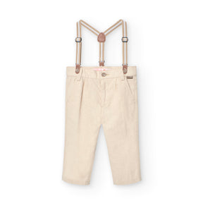 Pantalón Lino Con Tirantes Mr Dino & Mr Salchi