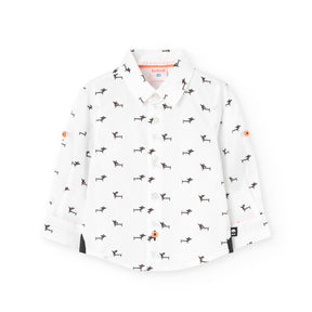 Camisa Popelín Estampada Mr Dino & Mr Salchi