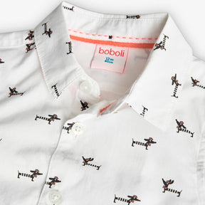 Camisa Popelín Estampada Mr Dino & Mr Salchi