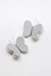 Hebillas Mariposas Plateadas