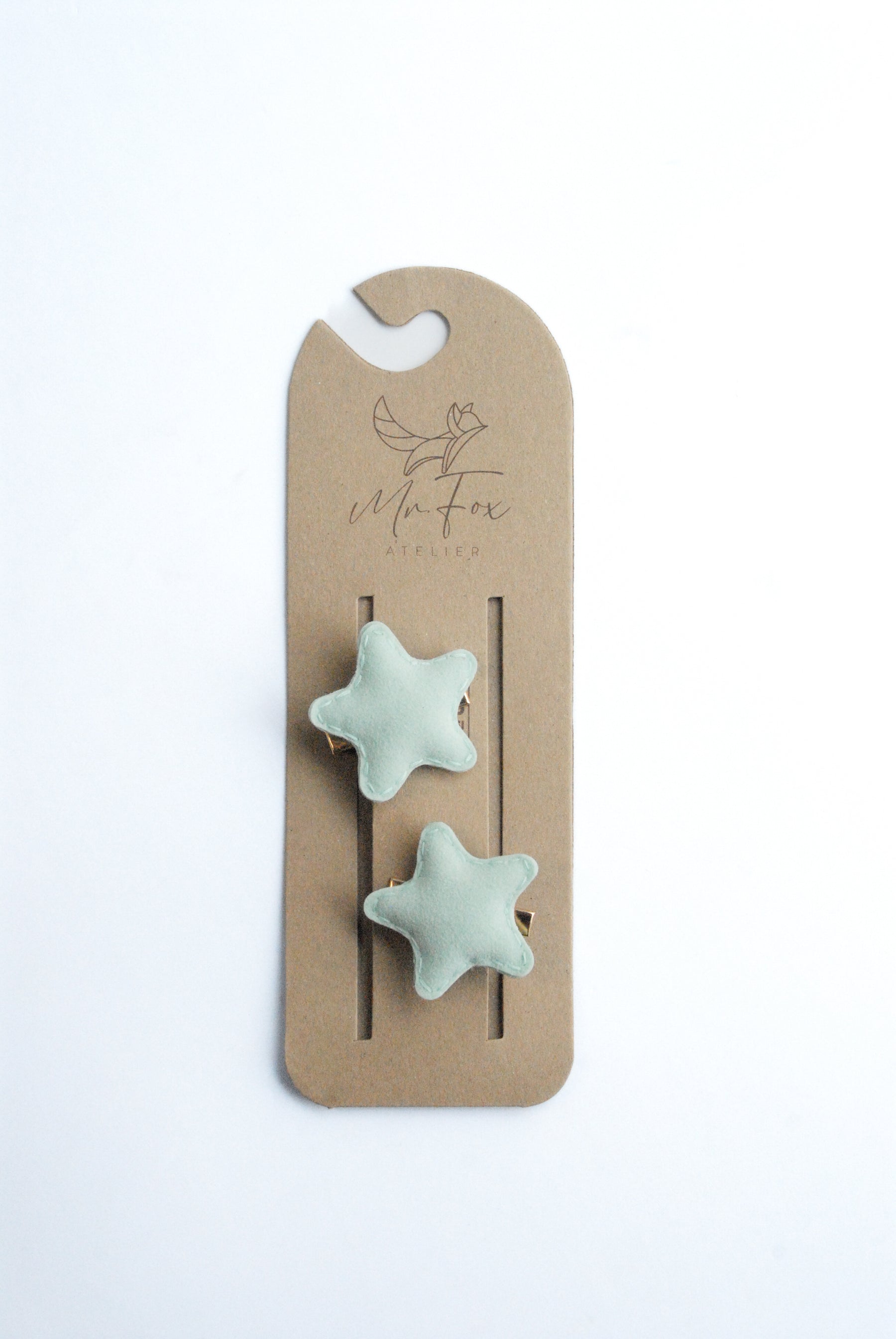 Hebillas Estrellas Verde Menta X2