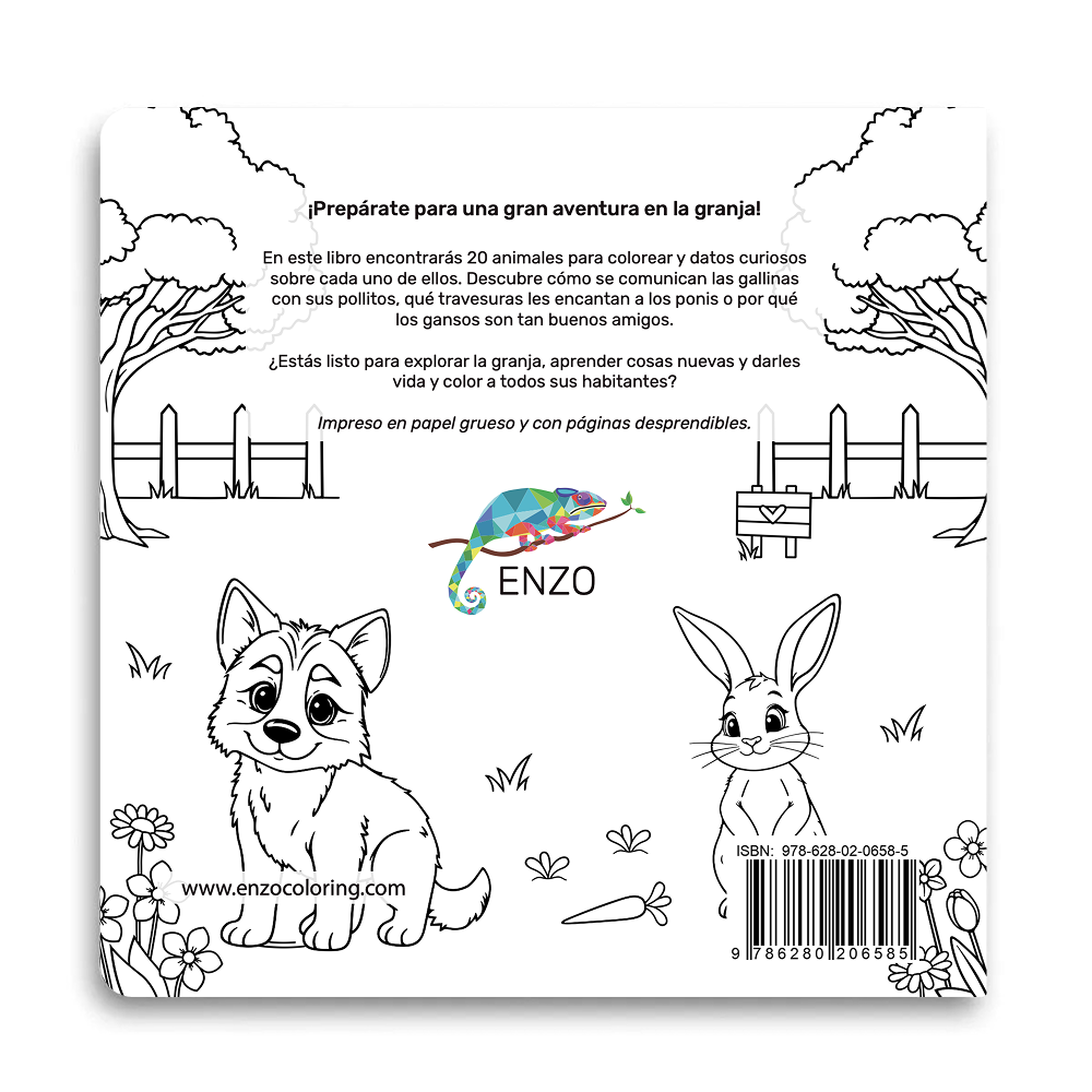 Libro Para Colorear Animales De Granja