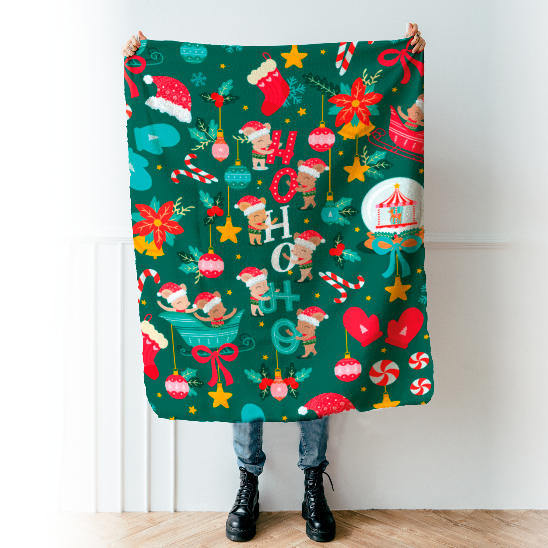 Cobija Navideña Verde