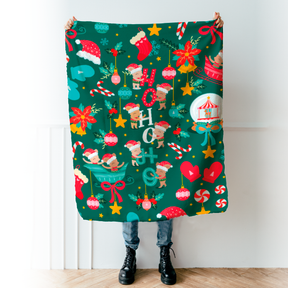 Cobija Navideña Verde