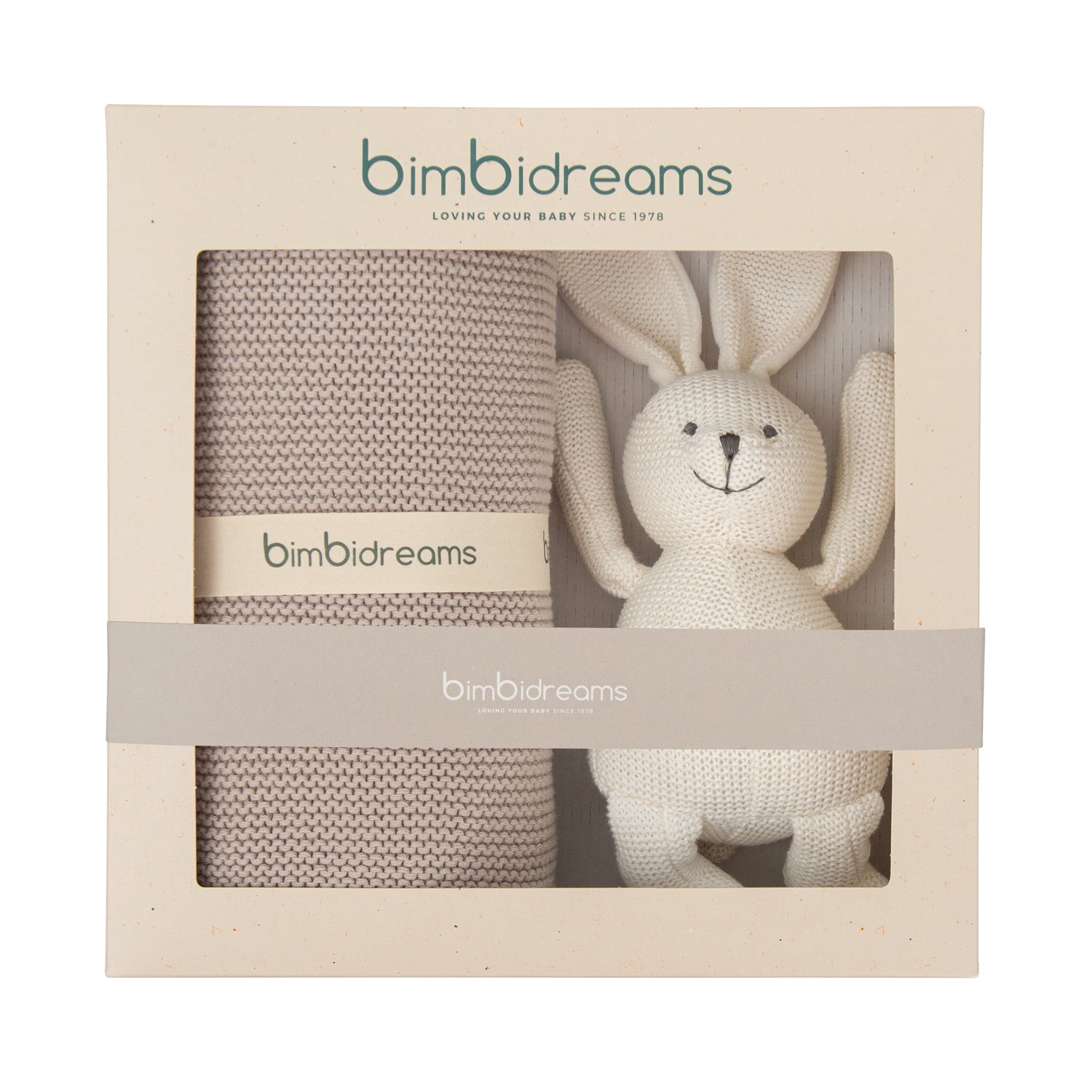 Caja De Regalo Manta Gris y Peluche Gris