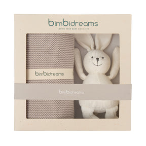 Caja De Regalo Manta Gris y Peluche Gris