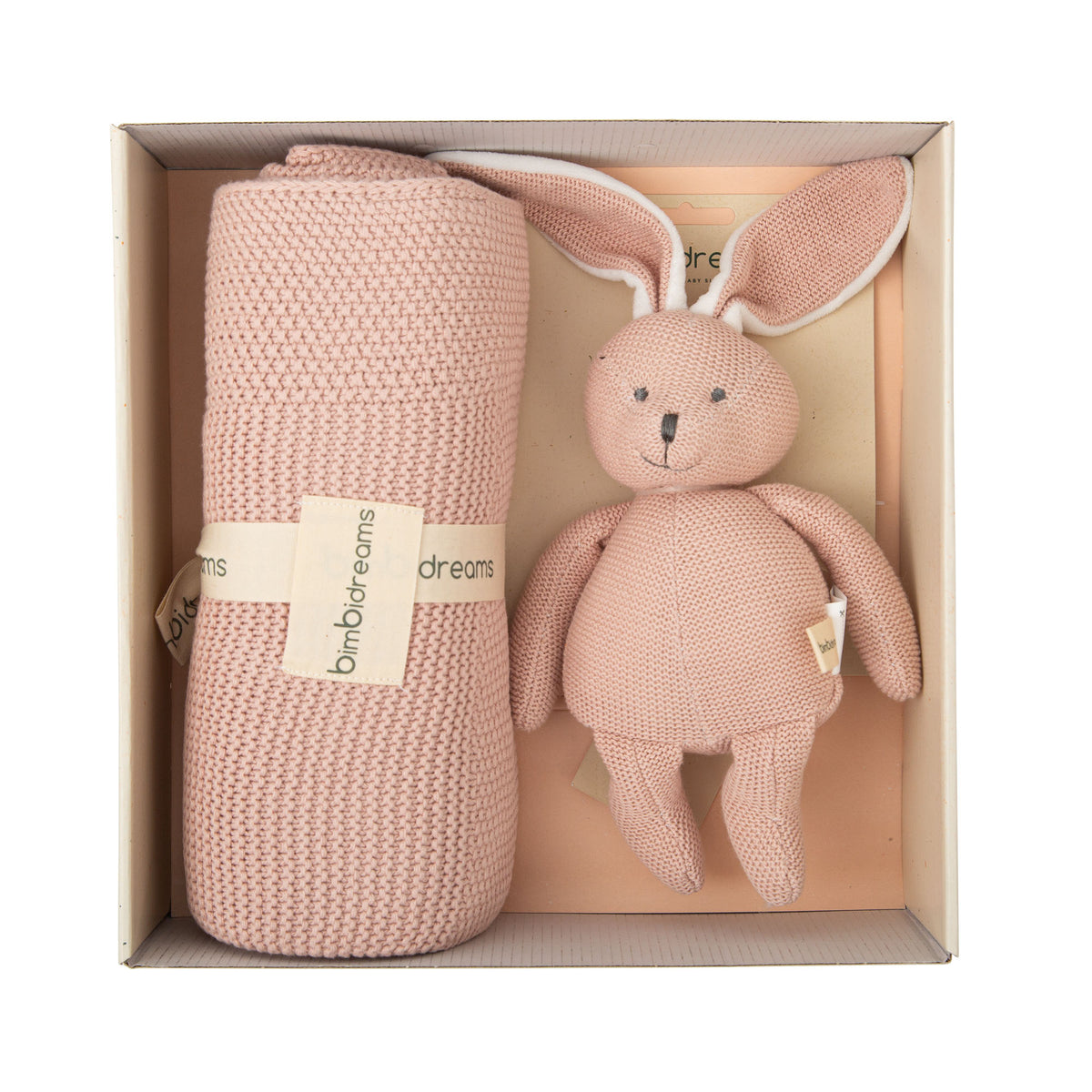 Caja De Regalo Manta Rosa y Peluche Rosa