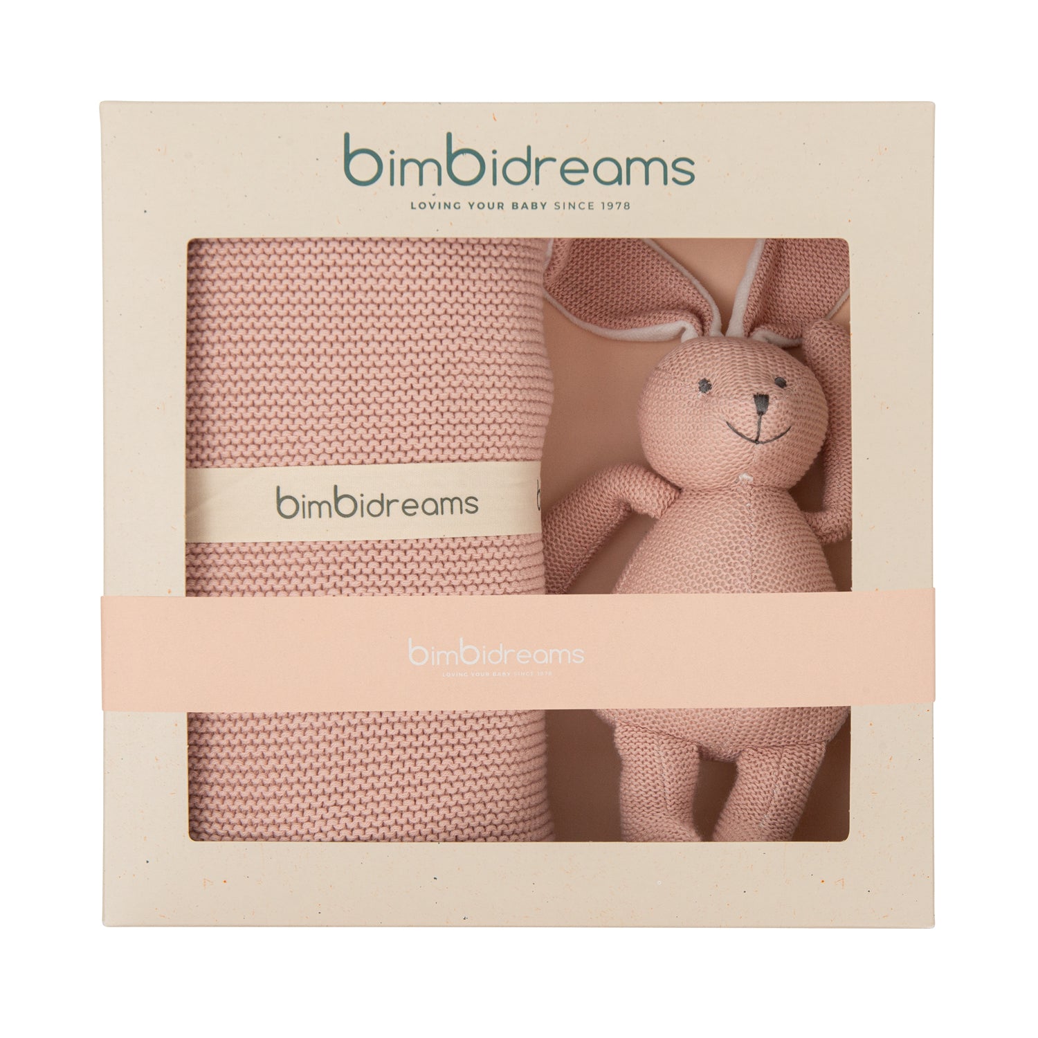 Caja De Regalo Manta Rosa y Peluche Rosa - Minibhu