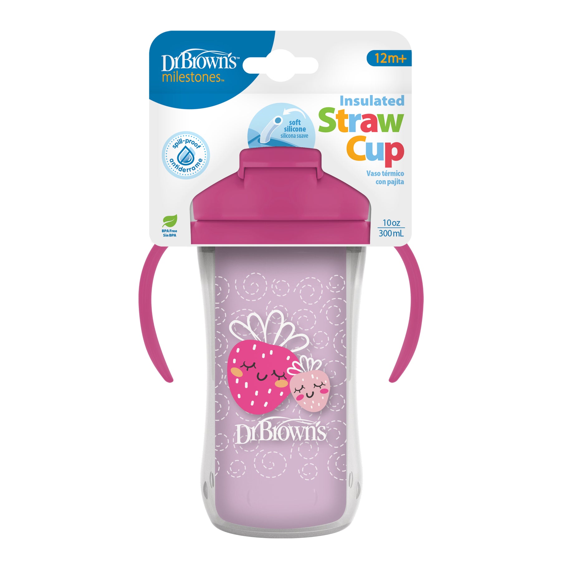 Vaso Pitillo Térmico 300 ml Rosado