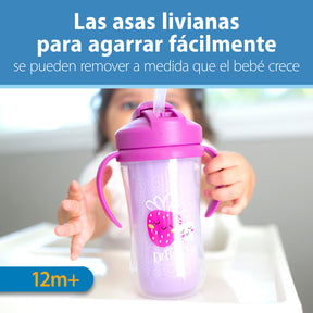 Vaso Pitillo Térmico 300 ml Rosado
