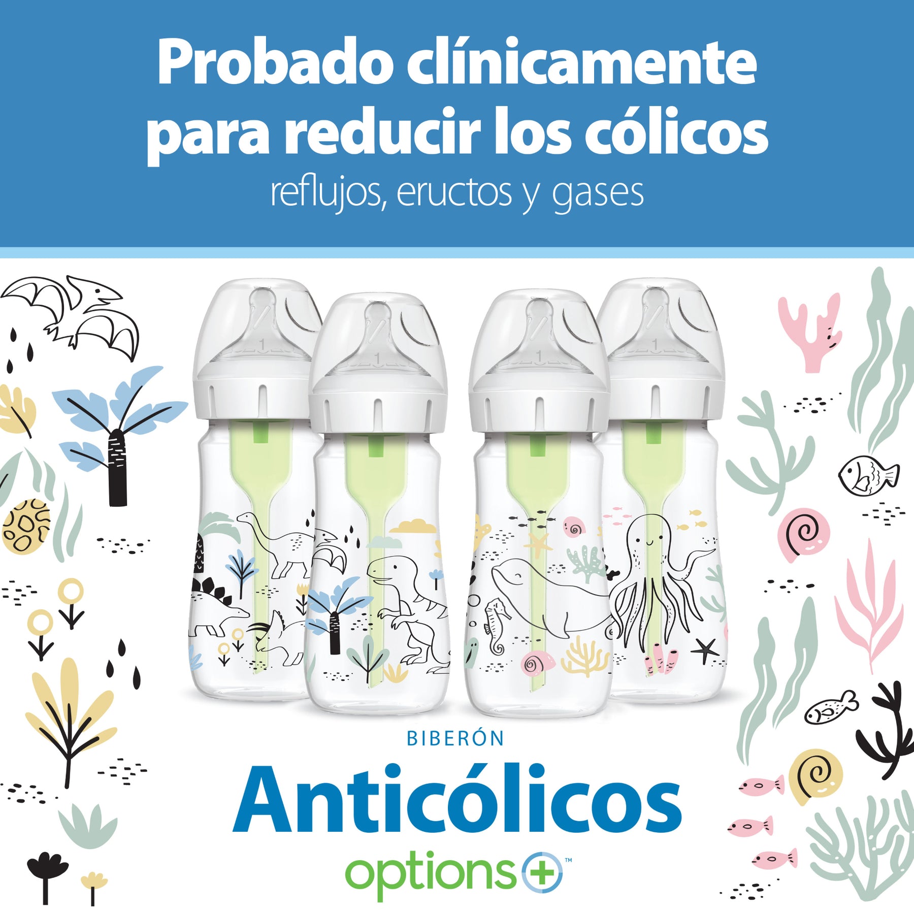 Tetero Anticólicos Dino 270ml