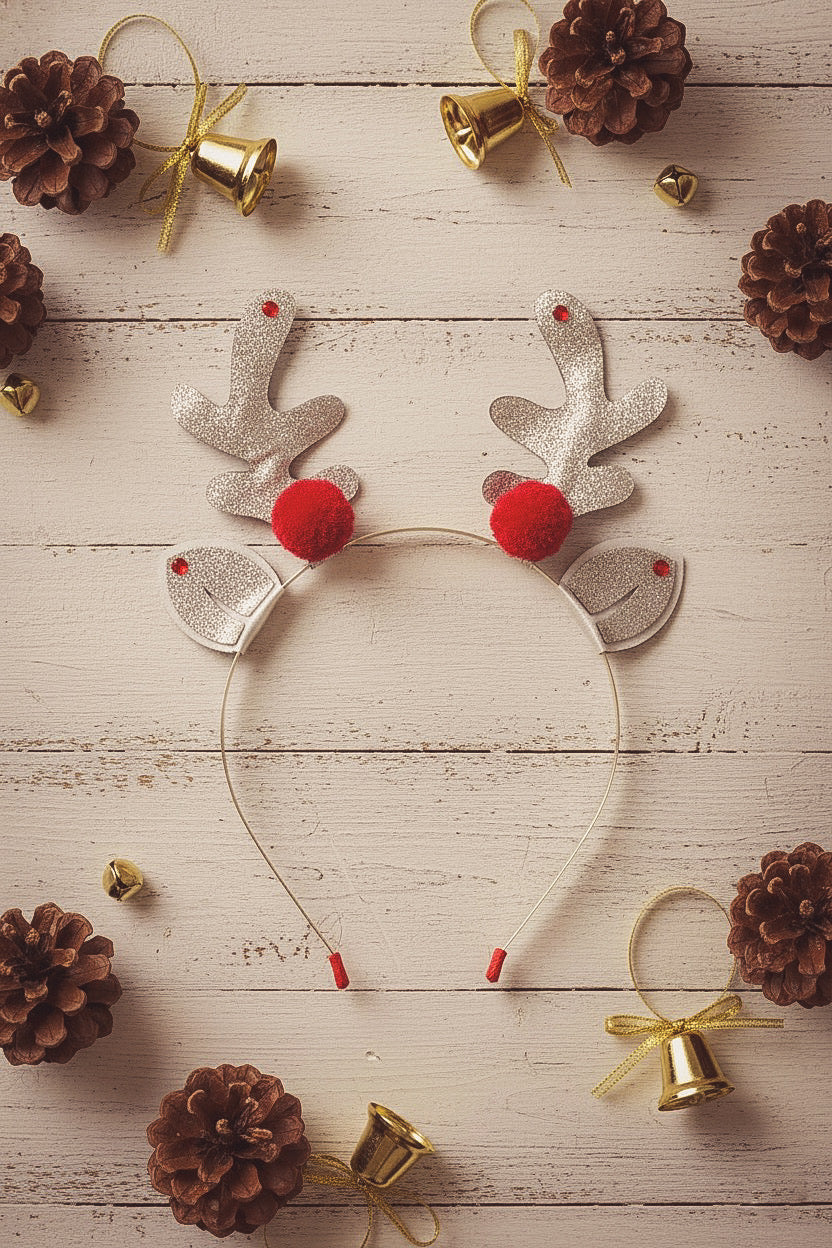 Diadema Reno Navidad Con Pompón