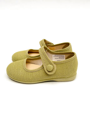 Mercedita Niña Velcro Con Botón Oliva - Minibhu