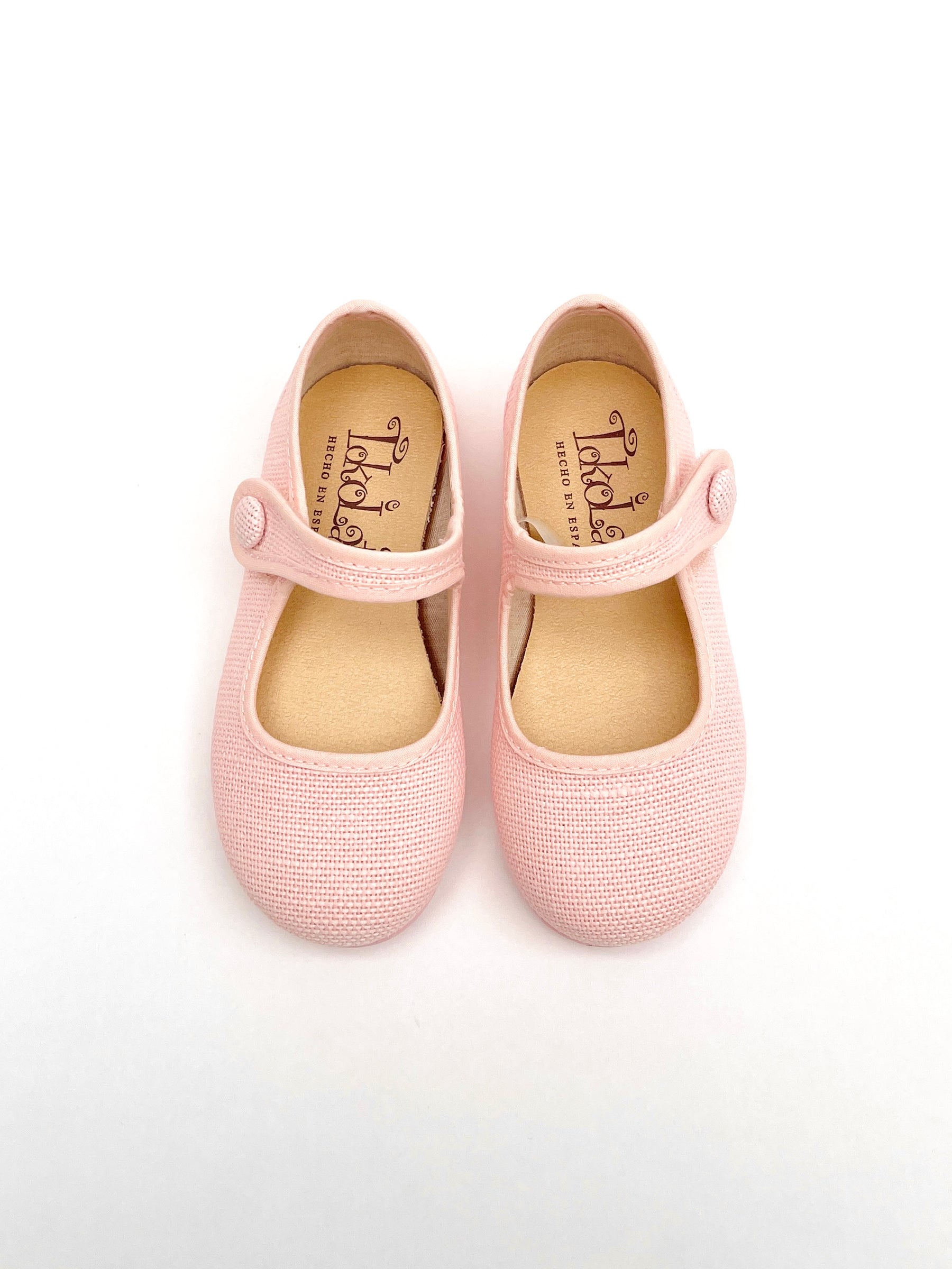 Mercedita Niña Velcro Con Botón Rosa - Minibhu