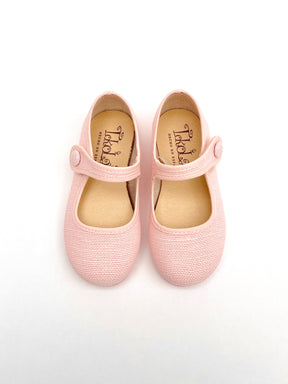 Mercedita Niña Velcro Con Botón Rosa - Minibhu