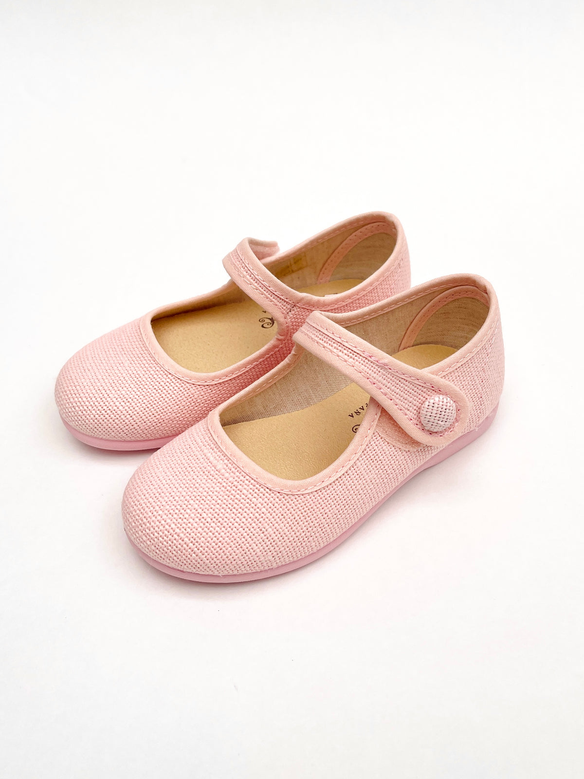 Mercedita Niña Velcro Con Botón Rosa