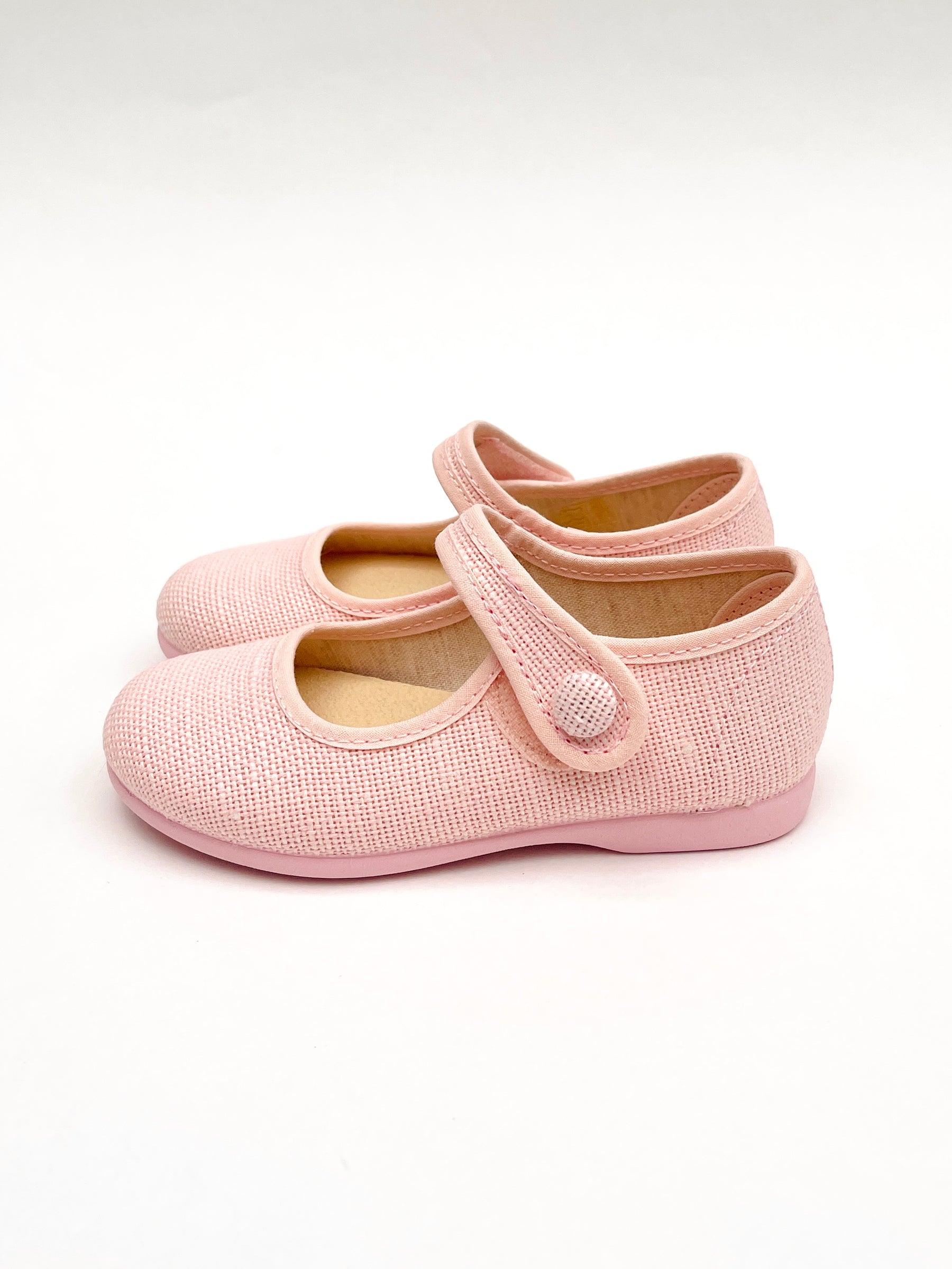 Mercedita Niña Velcro Con Botón Rosa - Minibhu