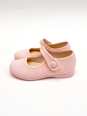 Mercedita Niña Velcro Con Botón Rosa - Minibhu