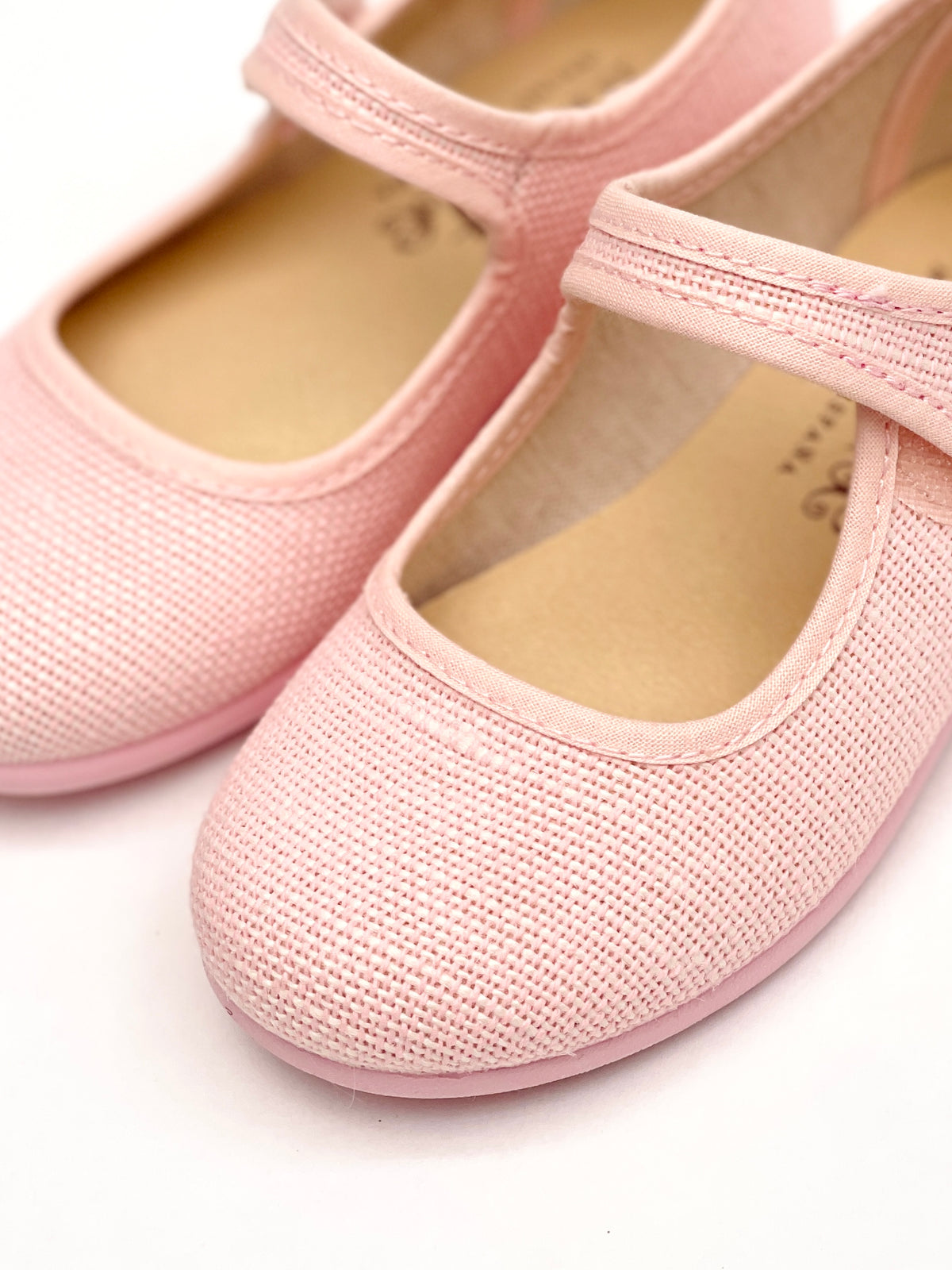 Mercedita Niña Velcro Con Botón Rosa