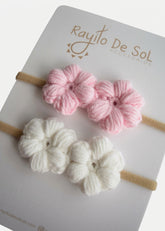 Set X2 Cintillos Flor Emma Rosa