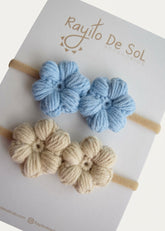 Set X2 Cintillos Flor Emma Azul