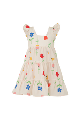 Vestido Corissia Jardín Mágico Crudo