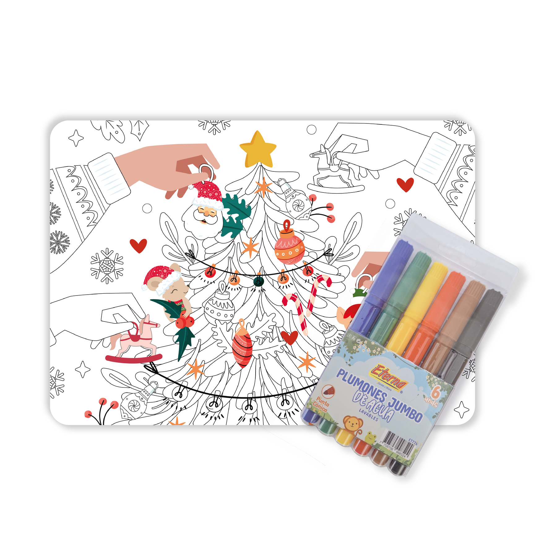 Kit Individual Para Colorear Árbol Navideño