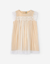 Vestido Tul Crudo Rositas