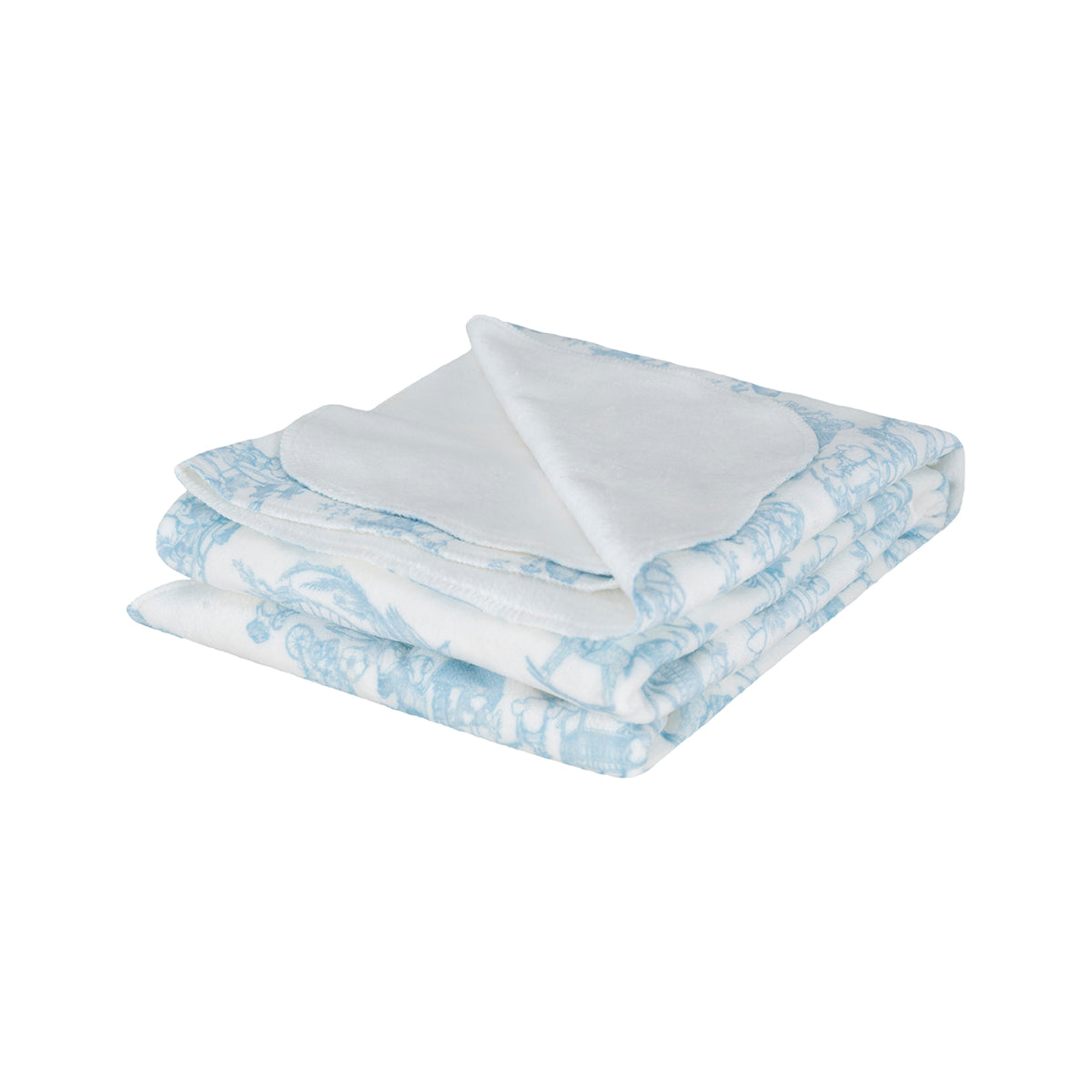 Manta Sencilla Pequeña Toile de Jouy Azul