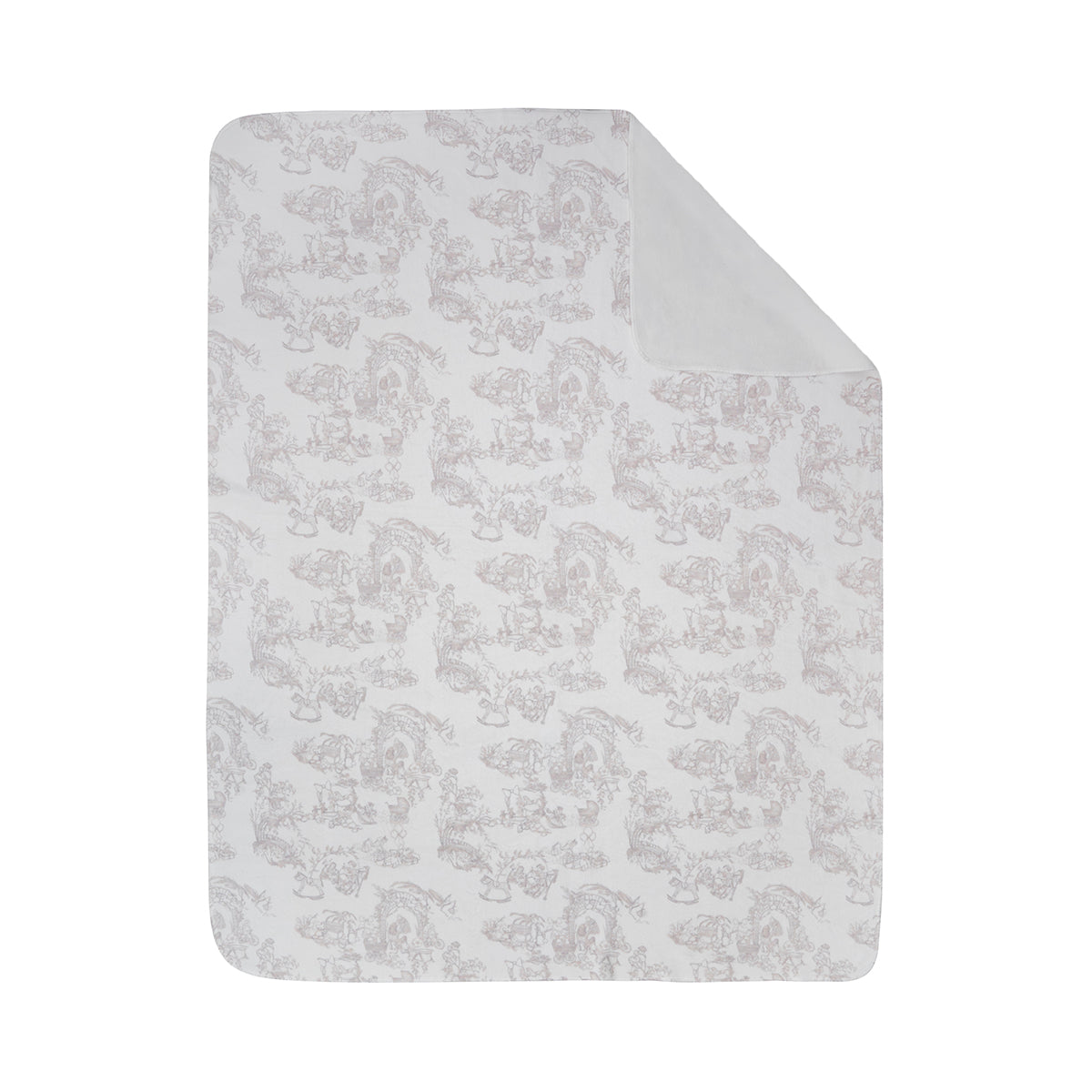 Manta Sencilla Pequeña Toile de Jouy Beige