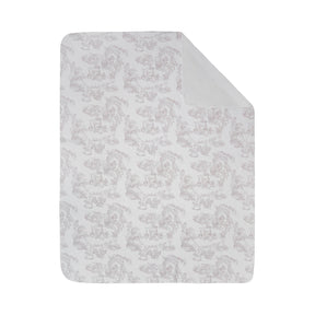 Manta Sencilla Pequeña Toile de Jouy Beige