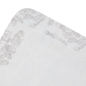 Manta Sencilla Pequeña Toile de Jouy Beige