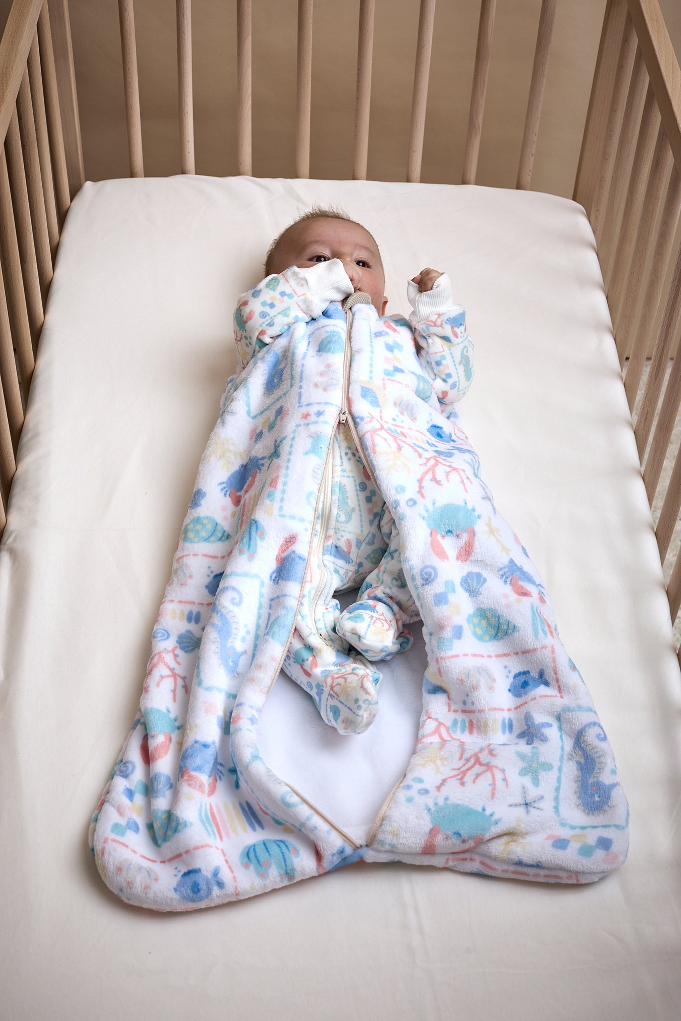 Saco de Dormir Sleeping Tipo Cobija Cerrado Patch Marino - Minibhu