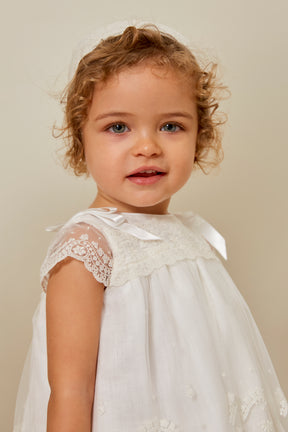 Vestido Tela Niña Marfil