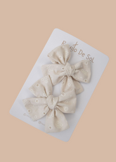 Par Pinza Moño Classic Marfil