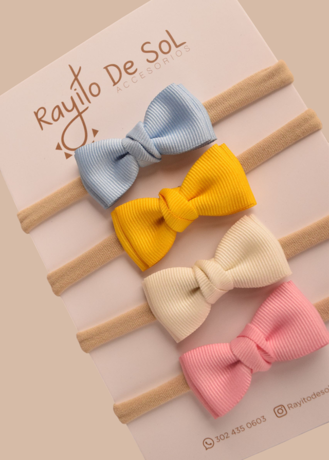 Set X4 Cintillo Moño Meli