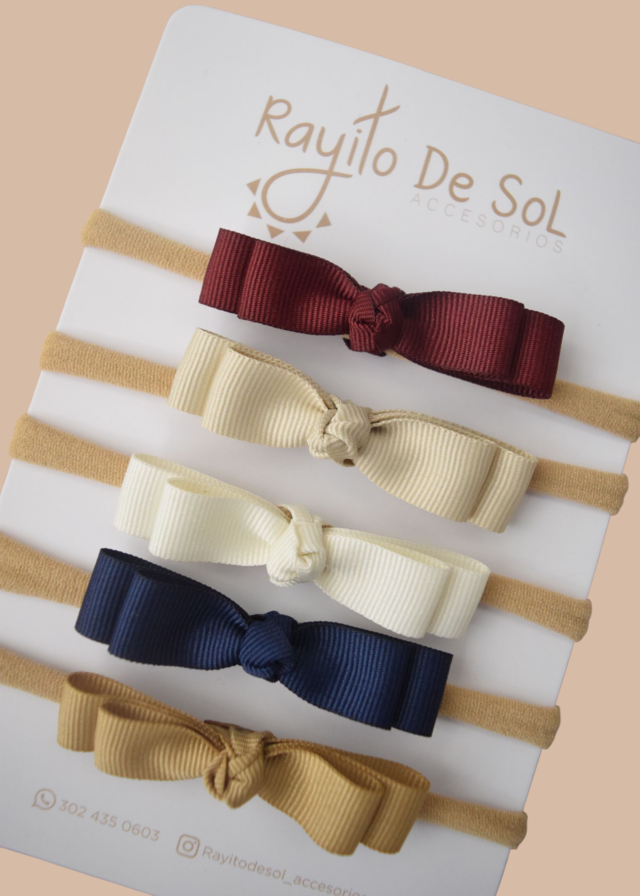 Set X5 Cintillos Moño Frida Navidad