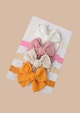 Set X4 Cintillo Moño Lino