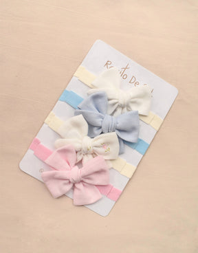 Set X4 Cintillo Moño Lino