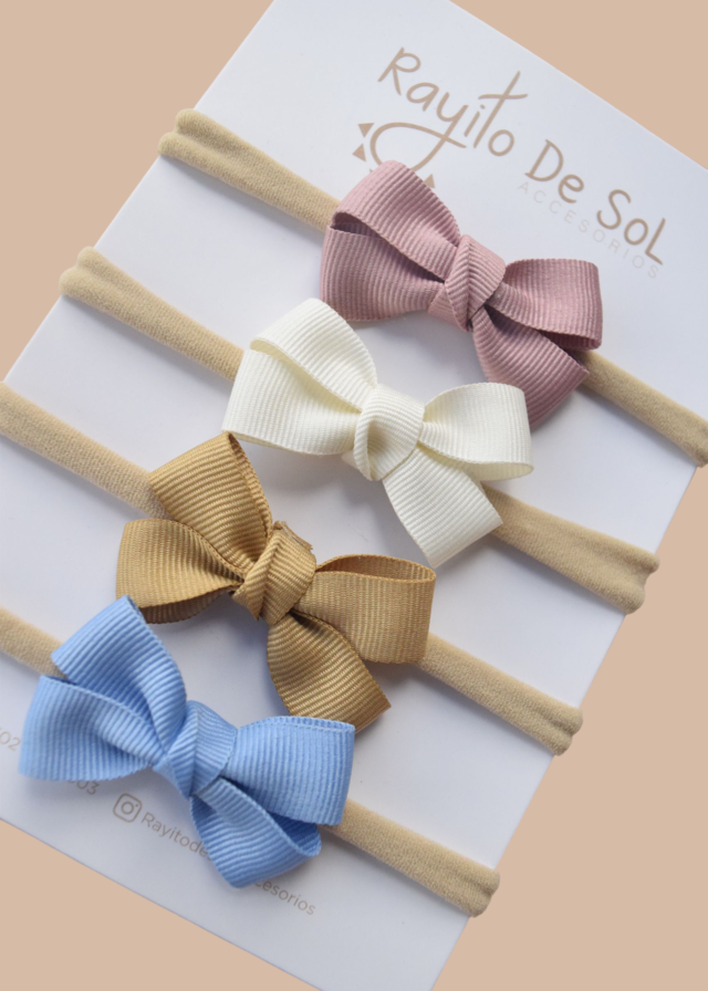 Set X4 Cintillos Moño Renata
